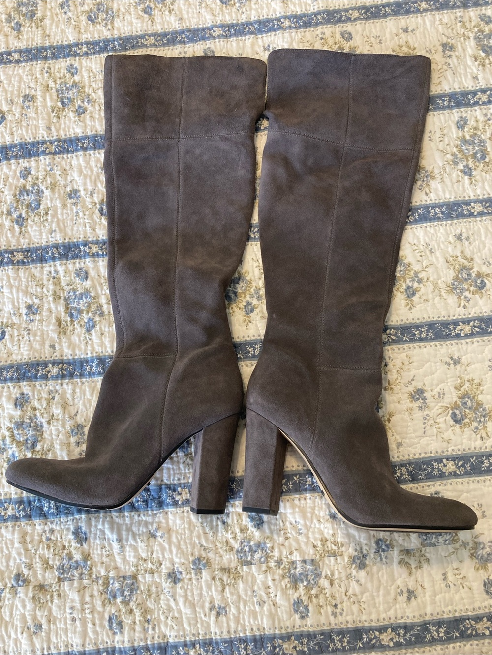 Gianni Bini Gray Suede Heeled OTK Boots | Sz 9